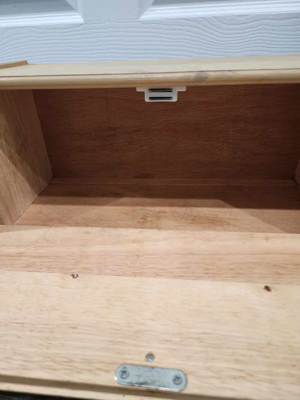 Wooden Bread Box with Red Apple Design